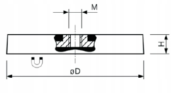Neodymový magnetický držiak D31L-1 gumený MODRÁ