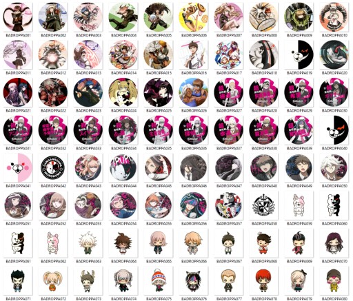 Manga Anime Dangan Ronpa Pins VEĽKÝ VÝBER
