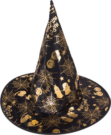 ČARODONICKÝ KLOBÚK ŠŤASTNÝ HALLOWEEN ČARODEJNICKÁ OMÁČKA TEKVICA