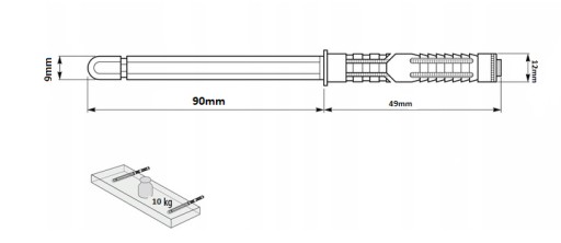 Neviditeľná podpera na ramená 9x90 mm 4 ks