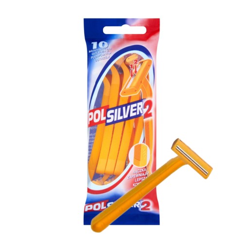 JEDNORÁZOVÉ holiace strojčeky PolSilver 10 ks 2 čepieľky ŽLTÉ holiace strojčeky