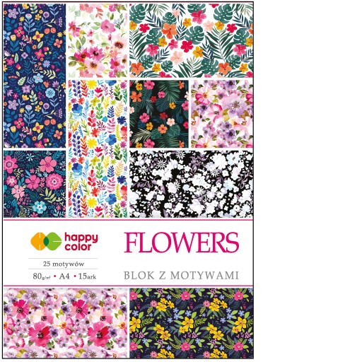 Blok s motívmi A4 Happy Color FLOWERS