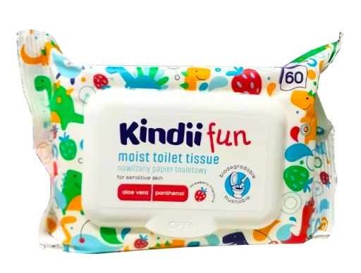 Vlhčené obrúsky s vôňou KINDII FUN, balenie 60 ks