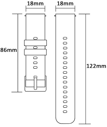 18mm univerzálny silikónový remienok pre teleskopy Smartwatch ružový