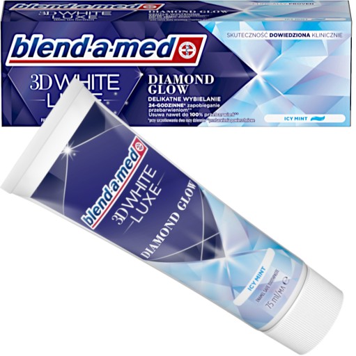 BLEND-A-MED 3D WHITE LUXE DIAMOND GLOW ZUBNÁ PASTA ľadová mäta