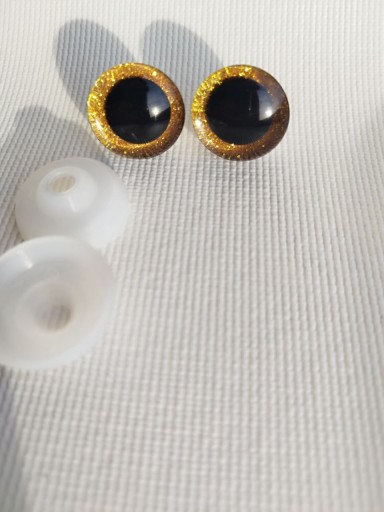 Očká, očká na hračky, 25 mm, pre makramé pre sovu so svorkou