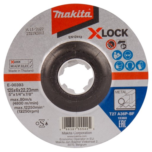 kovový kotúč 125x6,0mm X-LOCK MAKITA E-00393 na brúsenie liatinovej ocele