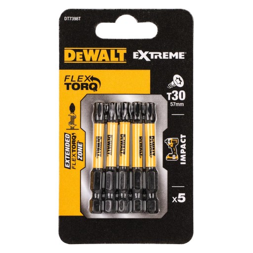 DT7398T Nárazové bity DEWALT T30x50mm Torsion 5ks