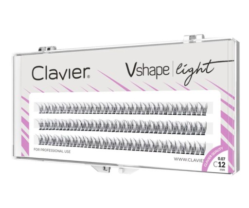 Svetlé trsy mihalníc Clavier Vshape – lastovičník 12 mm