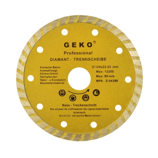 Diamantový kotúč 125x22,2mm priebežná zrnitosť 8mm profi Geko G00261