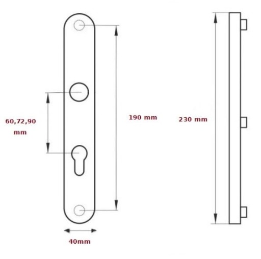 KĽÚČKA DLHÁ DOSKA 72 MM, 60 MM WC