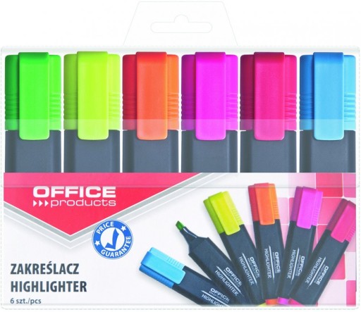Zvýrazňovač Office Products, sada 12 kusov, mix
