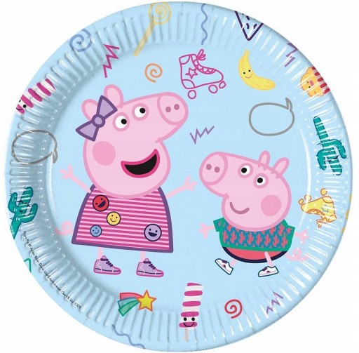 8 ks papierové taniere Peppa Pig 23 cm