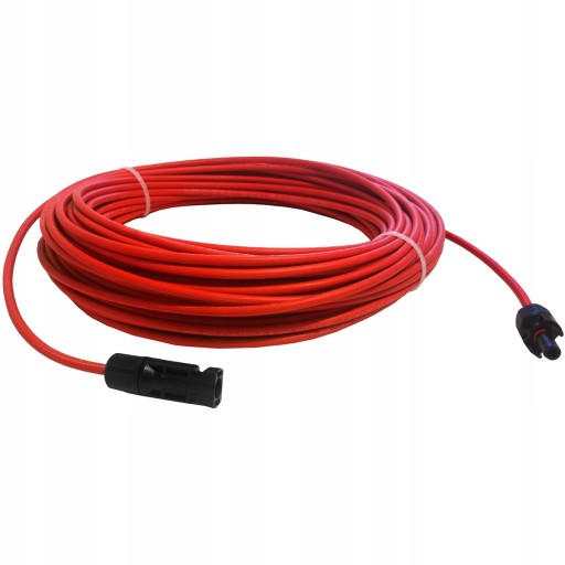 PREDLŽOVACÍ KÁBEL SOLÁRNY ČERVENÝ FV PANEL MC4 4mm 1m