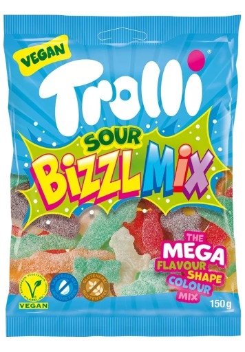 Trolli Bizzl Mix kyslé ovocné želé 150g