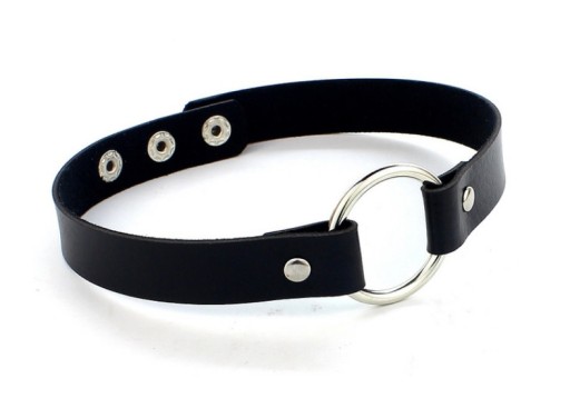 ČIERNY EKO KOŽENÝ CHOKER BDSM GOTHIC PUNK