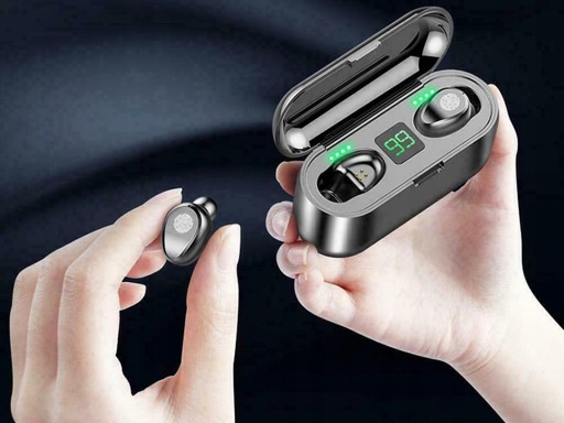 Bezdrôtové Bluetooth športové slúchadlá IN-EAR NA BEHANIE s mikrofónom
