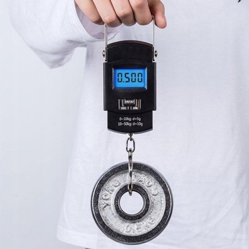 V2 RYBÁRSKA CESTOVNÁ DIGITÁLNA váha s háčikom 50 kg VÁŽENIE BATOŽINY