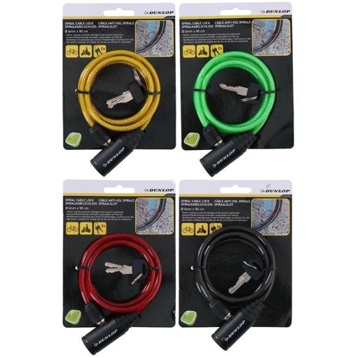 Dunlop Spiral Bike Lock 90 cm Black