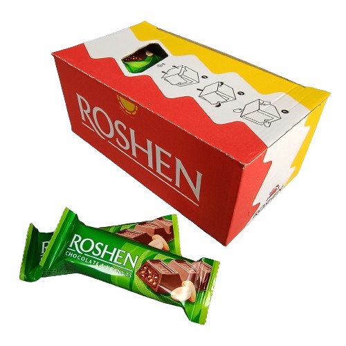 ROSHEN CHOCOLATE & PEANUTS ARAŠIDOVÁ TYČINKA 29g DÁTUM: 2024/09/06