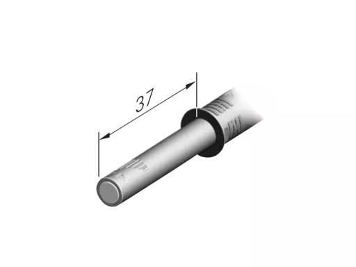 K-Push nárazník dlhý 37mm silný šedý s TIP-ON push open gumičkou
