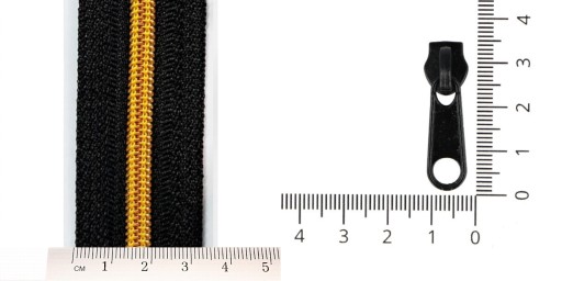 LuxTextil Zips Zips 5mm ŠPIRÁLA + 2 Zips Zipsy 1m ZLAT.