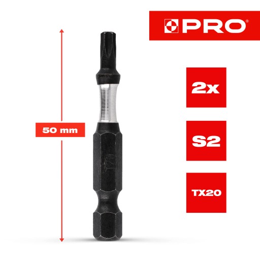 Nárazový bit Nárazové bity TX20 50mm | Nárazový bit pre skrutkovač 2 ks.