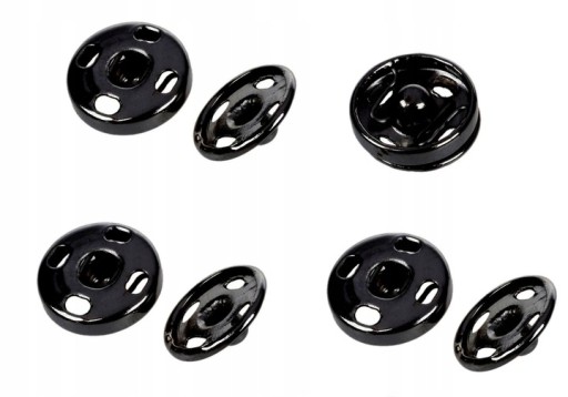 Prišité kovové patentky 21mm / 4 sady STRIEBORNÉ