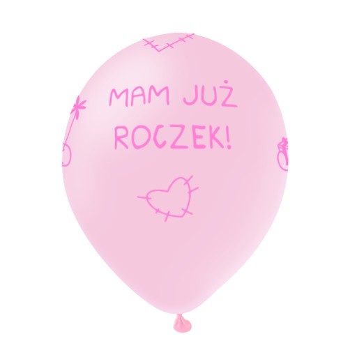 VEĽKÉ RUŽOVÉ BALÓNY PRE ROČNÉ DIEVČATKO x9
