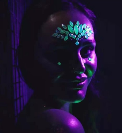 NÁLEPKY KRIŠTÁĽOV FACE ZIRCONIA diamanty ŽIARI V TME 3D