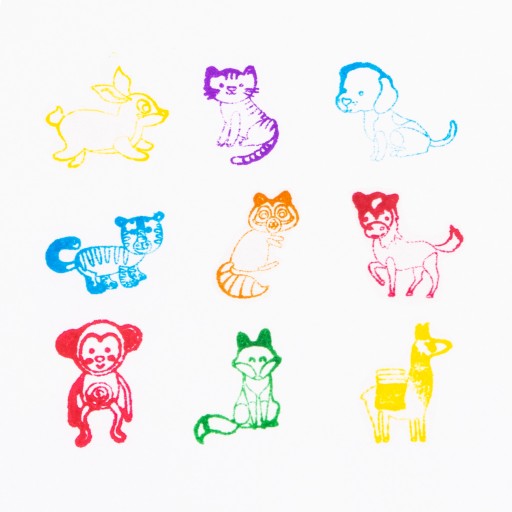 OZDOBNÉ PEČIATKY 9KS. ZNÁMKY KIDEA ANIMALS