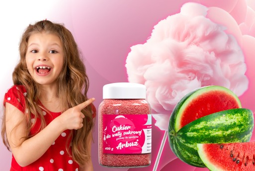 Farebný CUKOR NA PLÁVANIE CUKROVINY 400g RUŽOVÝ VODOVÝ MELÓN