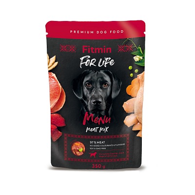 FITMIN menu mäsová zmes vrecúško pre psov 350g