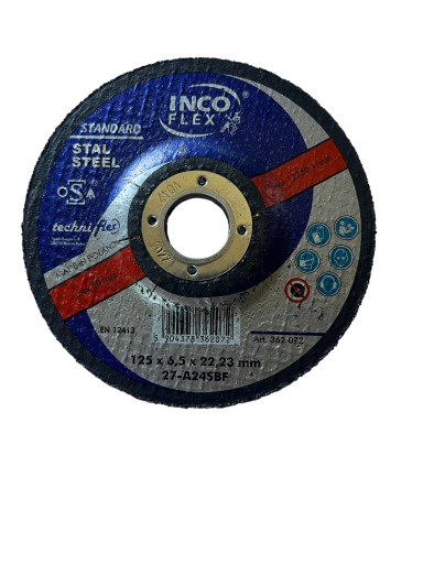TECHNIFLEX KOTÚČOVÉ BRÚSENIE KOVOV INCOFLEX 125*6,5 M275-125-6,5-22A24S