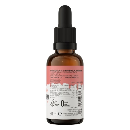OstroVit Aróma Prídavná látka do jedla Jahoda 30 ml Ochutené KVAPKY BEZ CUKRU