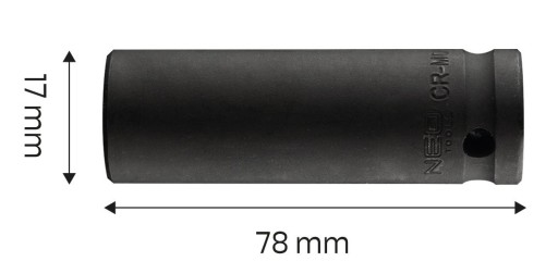 NEO HRUBÁ NÁRAZOVÁ ZÁSUVKA 1/2 DLHÁ NA KĽÚČ KOLIES 17MM CR-MO 12-317