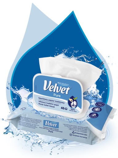 Zamatový vlhčený toaletný papier PURE 1 ks