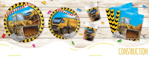 Opätovne použiteľný plastový pohár CONSTRUCTION Mixér na betón Birthday Party 250 ml