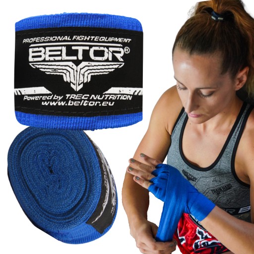 BELTOR BOXINGOVÉ OBALY ELASTICKÉ 3M MODRÉ BANDÁŽE Tréningové pásky