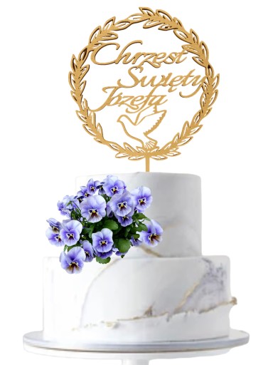 Svätý krst TORTA TOPPER s menom Zloty