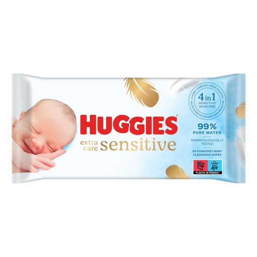 HUGGIES Care Sensitive detské vlhčené obrúsky 56 ks
