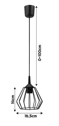 LED E27 LED LUSTRE ZÁSADNÉ LAMPY, NASTAVITEĽNÉ 0-100cm, TIIETO HLINÍK