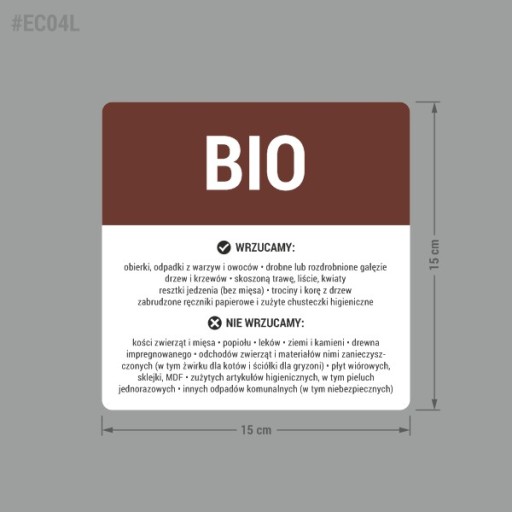 Nálepka na košík - Bio 15x15