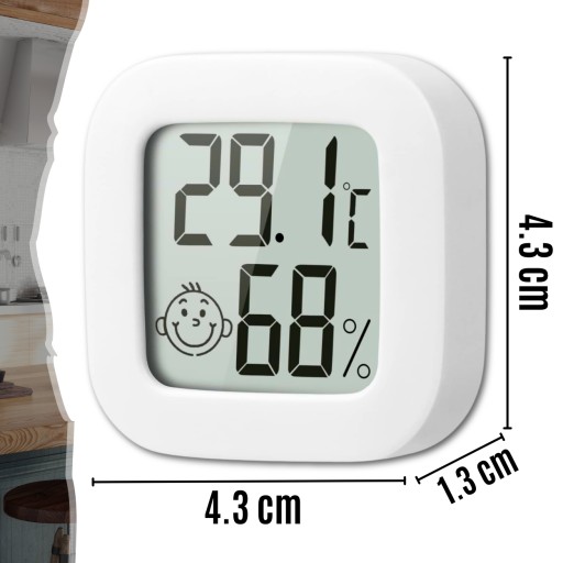 ELEKTRONICKÝ PRIESTOROVÝ TEPLOMER DIGITÁLNY vlhkomer METEOSTANICA + BATÉRIA