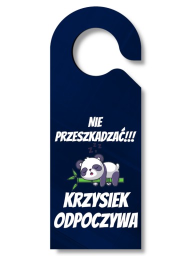 Personalizovaný vešiak na dvere s medvedíkom a názvom NERUŠIŤ!!!