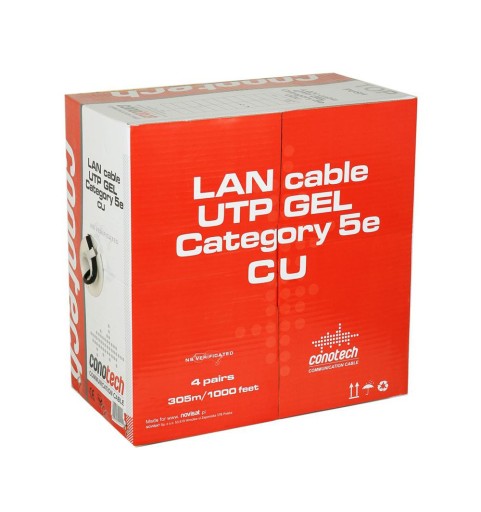 KÁBLOVÁ SIEŤ KÁBEL LAN GÉL GÉL Krútený MEDENÝ CU CAT 5.E CAT5 U/UTP 1M