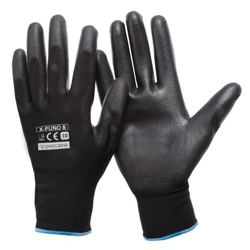Pracovné rukavice X-PUNO BLACK PU Flexibilná odpoveď. o vlhkosti 10