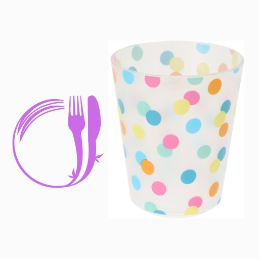 Sada 4 plastových KONFETTI pohárov 230ml