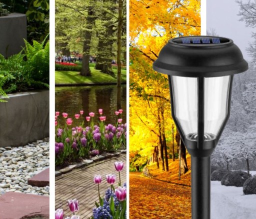 SOLAR LED záhradná lampa, zapichnutá, Flame, 40 cm