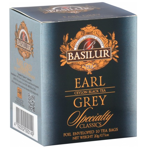 BASILUR Earl Grey - Čierny čaj s bergamotovým olejom, 10 vrecúšok